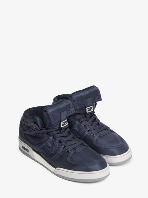 Blue nylon high-tops