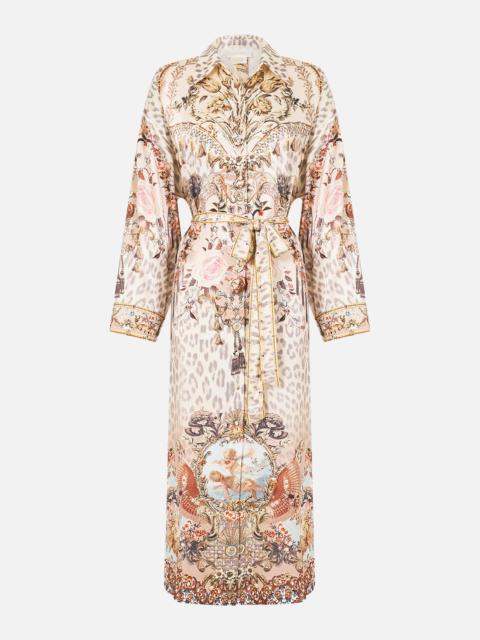 SHIRT DRESS WITH BACK BUTTON DETAIL