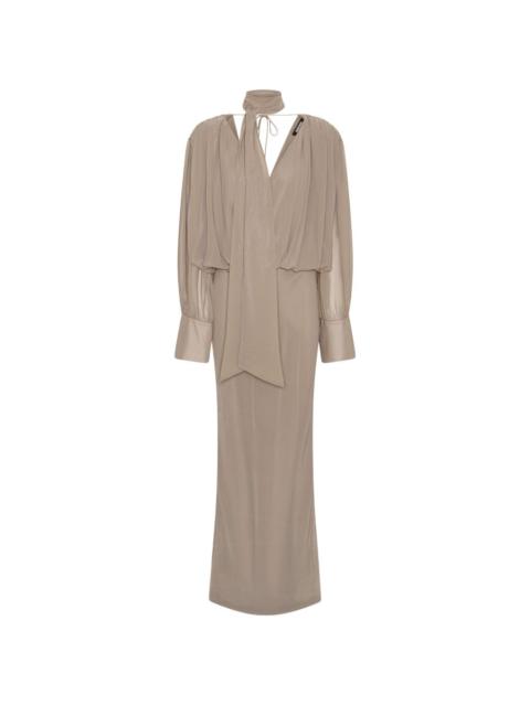 long-sleeve maxi dress