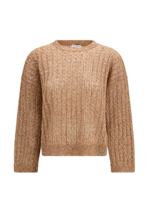 cable-knit sweater