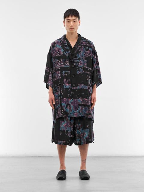 Black Abstract Print Oversized Shirt