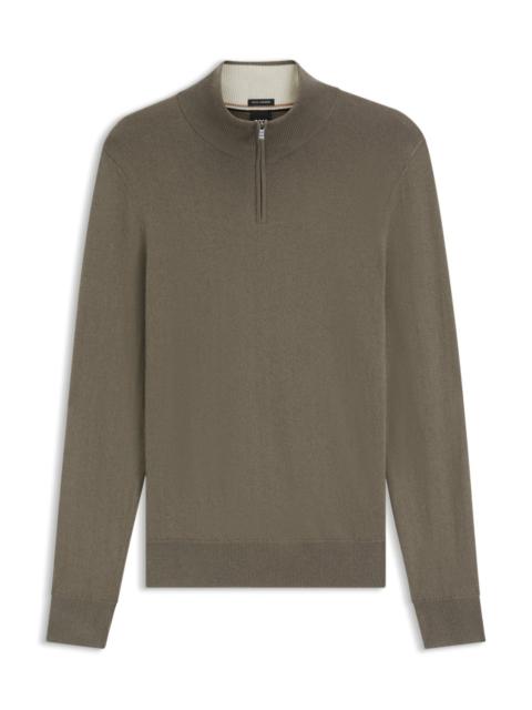 WOOL-CASHMERE SWEATER WITH ZIP NECK