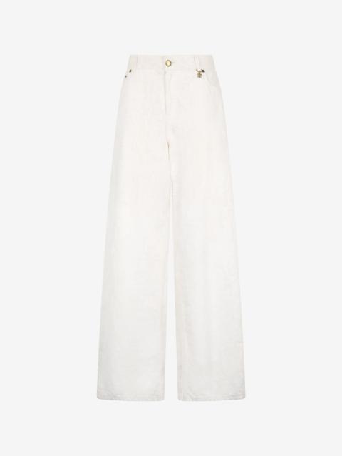 Wall Print Wide Leg Trousers