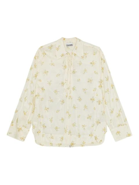 floral-print blouse
