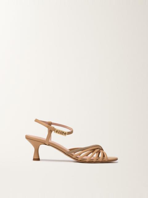 Nappa leather sandal with heel