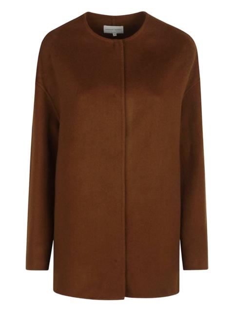 round-neck wool coat