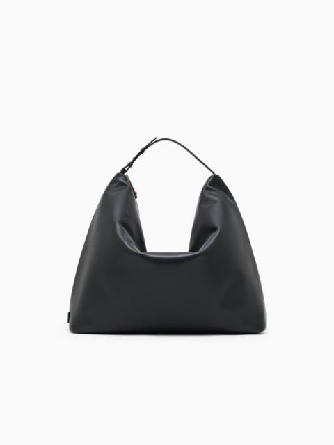 LEATHER OVERSIZED HOBO BAG