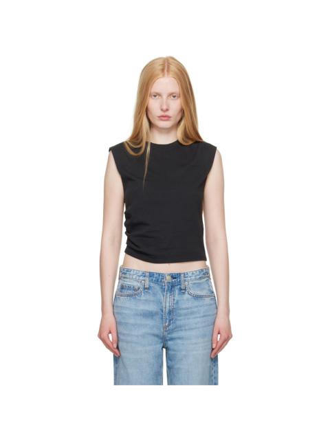 Black Mica Sleeveless Top