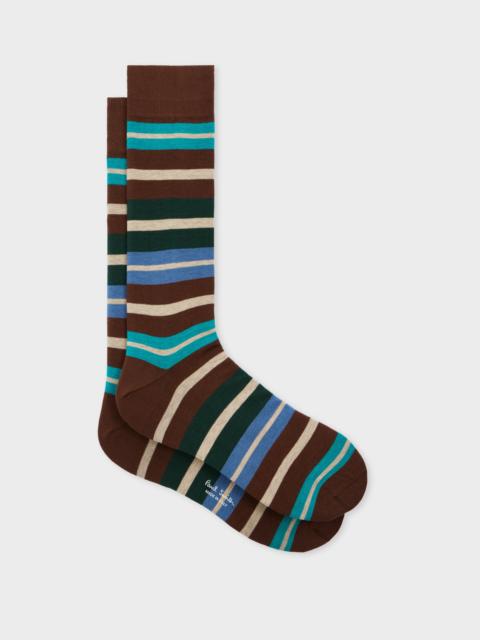 Brown Multistripe Socks
