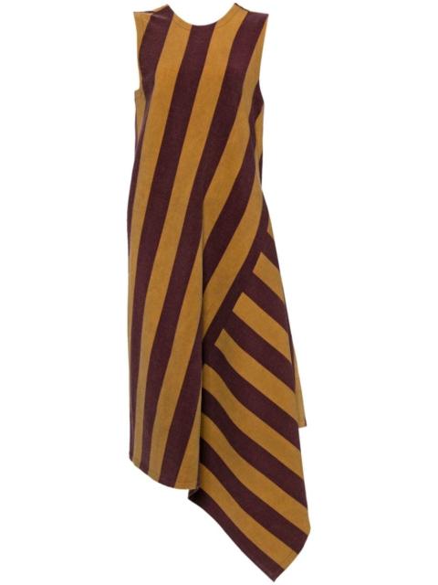 striped asymmetric dress