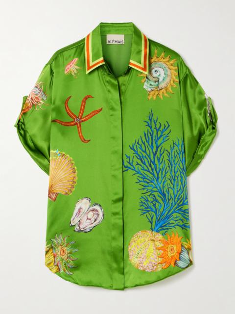 + Sam Pauletto Aquatica Printed Silk-satin Shirt