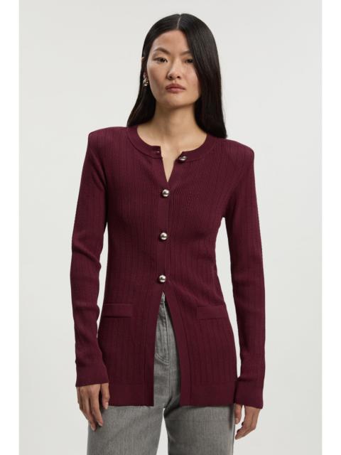 Dome Button Longline Knitted Cardi