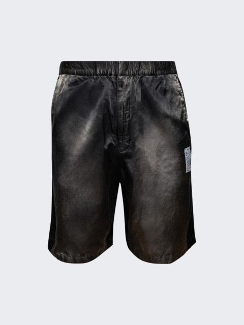Aged Satin Shorts Black