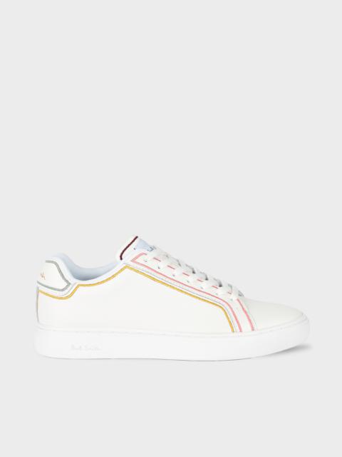 Women's White Leather Embroidery 'Lapin' Trainers
