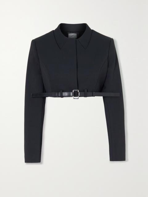 Cropped Belted Stretch-crepe Jacket