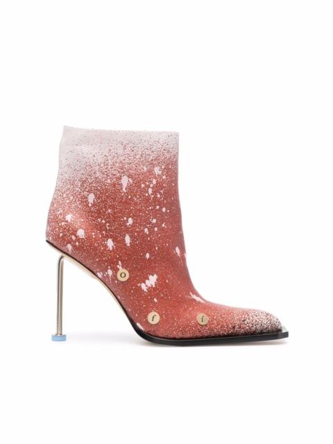 paint splatter stiletto boots