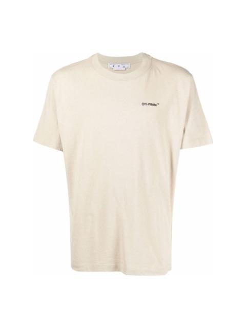 Off-White SS22 Logo Round Neck Printing Short Sleeve Beige OMAA027S22JER0051710