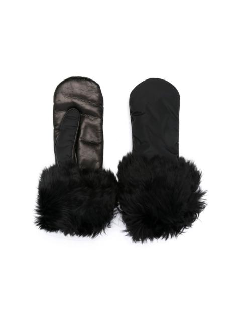 faux-fur leather gloves