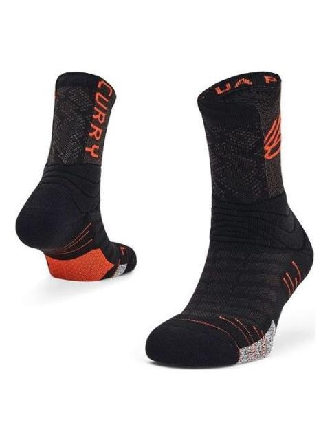 Under Armour Curry Playmaker Crew Socks 'Black Orange' 1358779-002