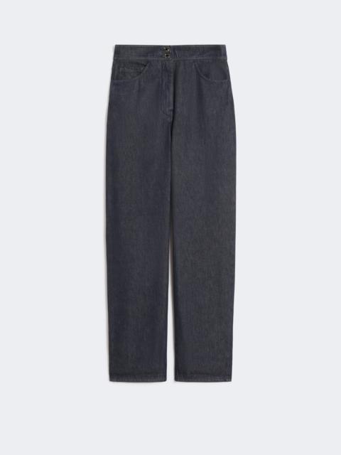 Denim-look cotton trousers - MIDNIGHTBLUE
