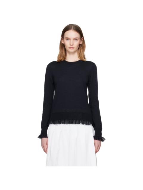 Navy Ruffled Sweater