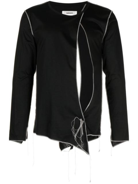 cut-out detail cotton T-shirt