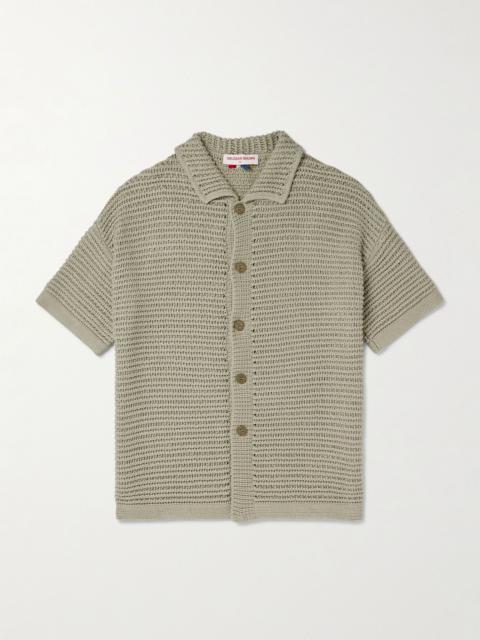 Thomas Open-Knit Organic Cotton Shirt Green