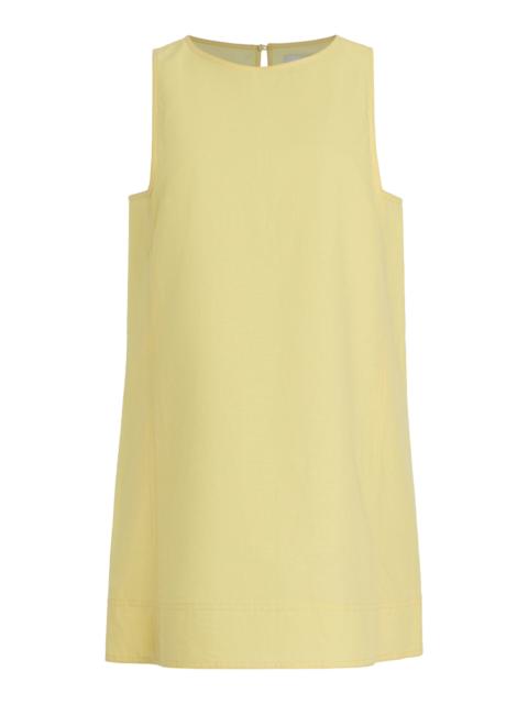 Exclusive Linen-Cotton Mini Shift Dress yellow