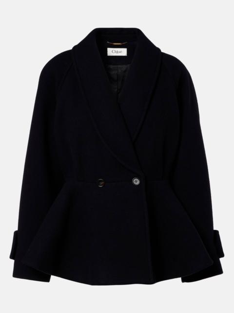 Peplum wool-blend coat