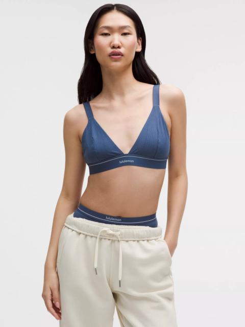 Stretch Cotton Ribbed Logo Bralette *B/C Cup