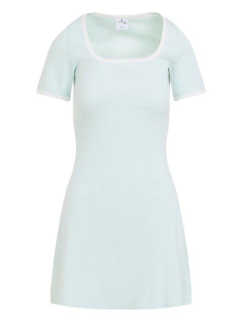 square neck logo dress