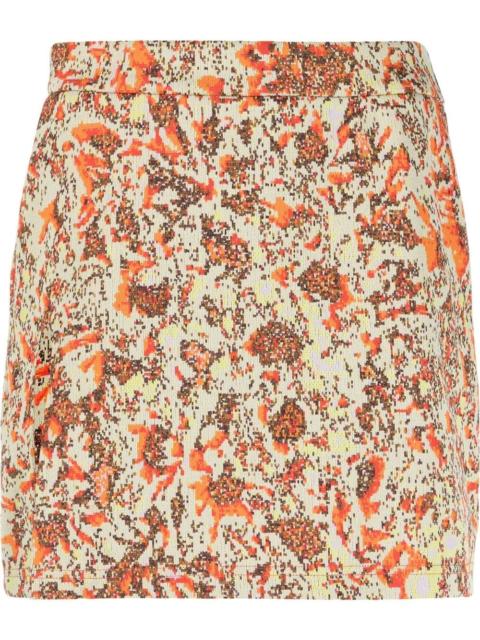 floral jacquard mini skirt