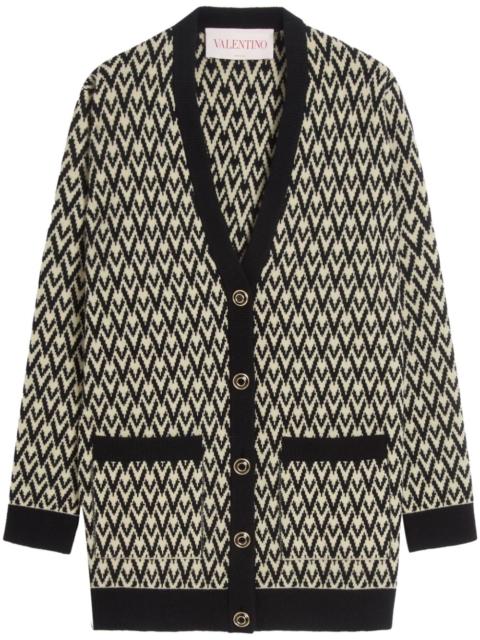 monogram-pattern knit cardigan