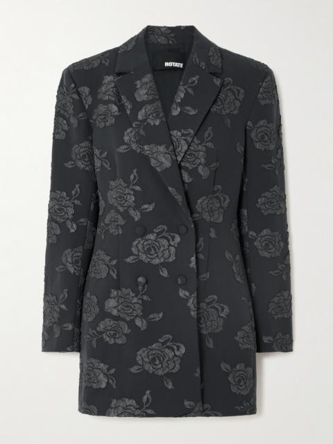 Floral-appliquéd Recycled-grain De Poudre Mini Dress