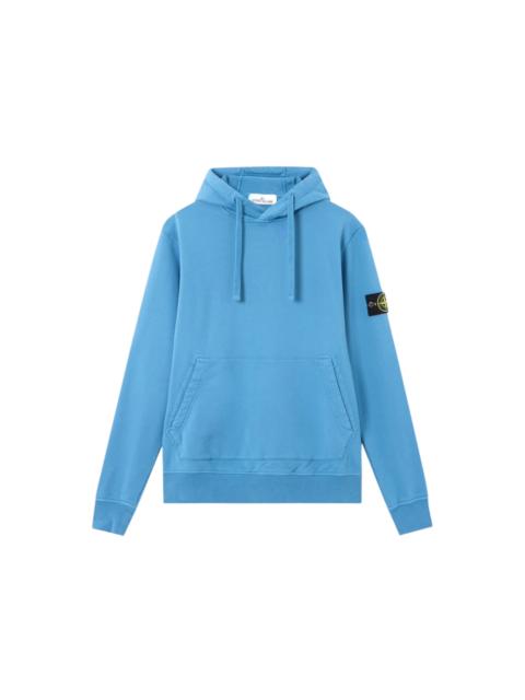 Stone Island Organic Cotton 6100062 Fleece Hoodie Steel Blue