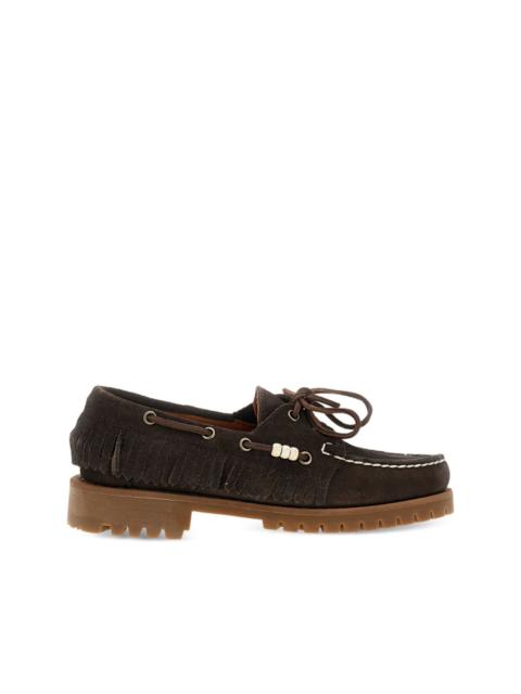 fringed boat shoes