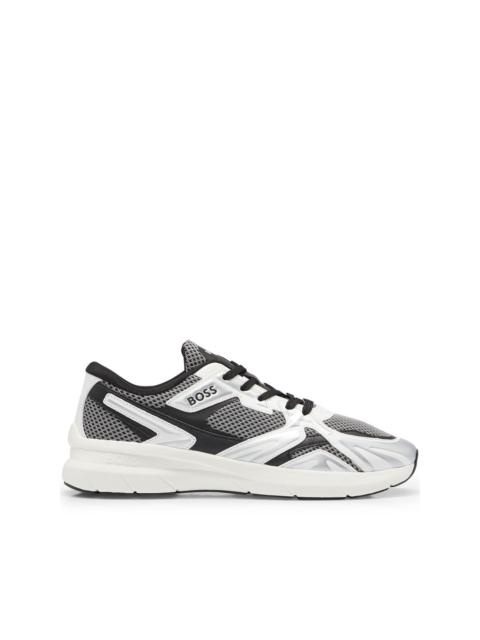 panelled lace-up sneakers
