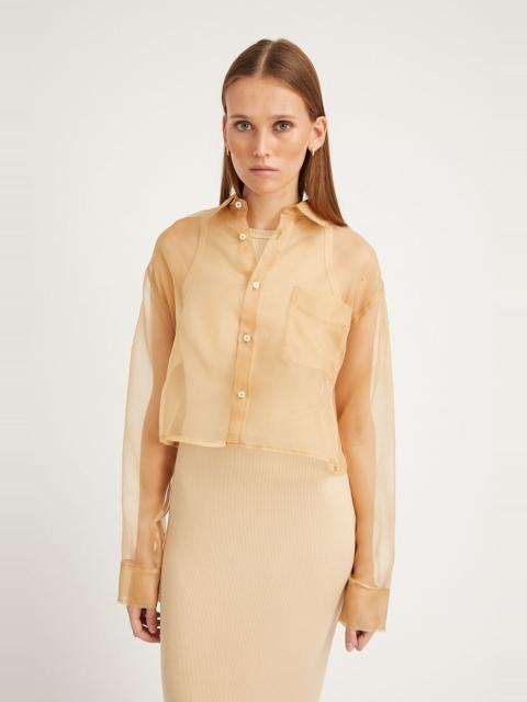 SAHARA ORGANZA CROPPED BUTTON DOWN