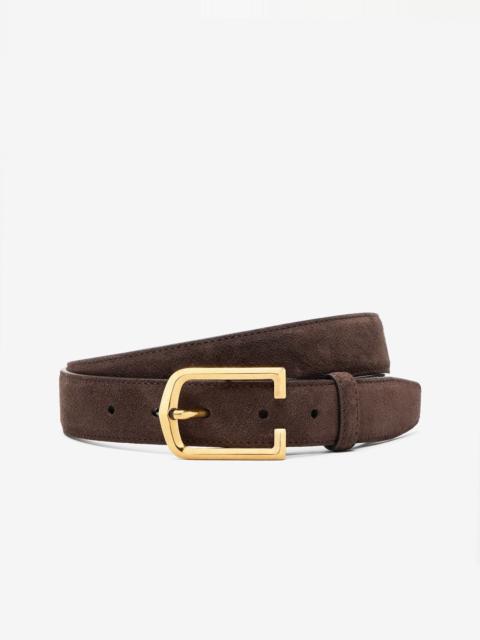 Dark brown suede belt