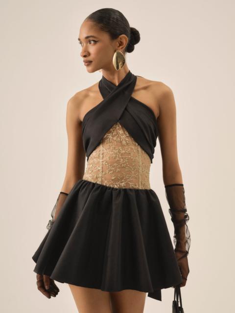 Shimmering Petals Mini Dress