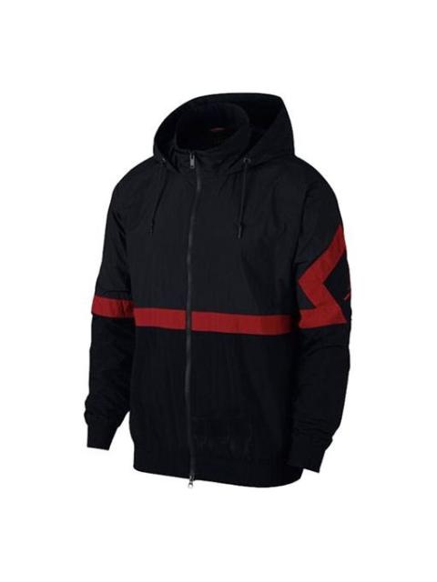 Air Jordan Casual Sports Hooded Jacket 'Black Red' AQ2684-010