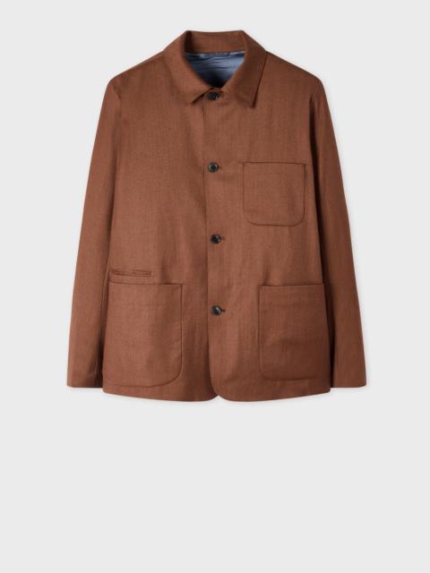 Cinnamon Overdyed Wool-Cashmere Flannel Work Jacket