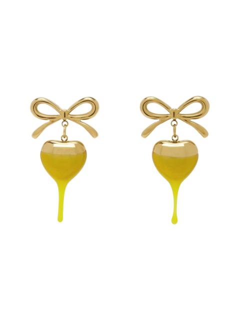 Dipped Bow Heart Earrings