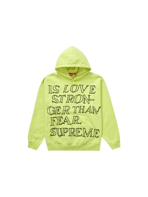 Supreme Stronger Than Fear Hooded Sweatshirt Lime