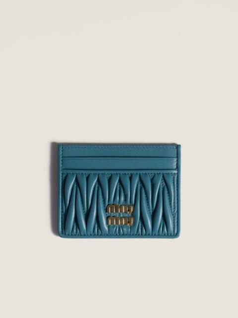 Matelassé nappa leather card holder