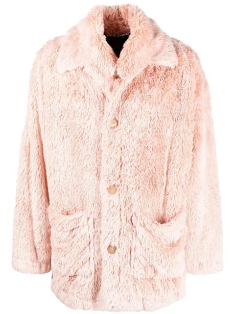 faux shearling shirt jacket
