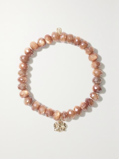 Pretzel 14-karat Gold, Moonstone And Diamond Bracelet