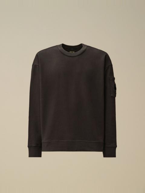 Brushed and Emerized Diagonal Fleece Boxy Crewneck Sweatshirt