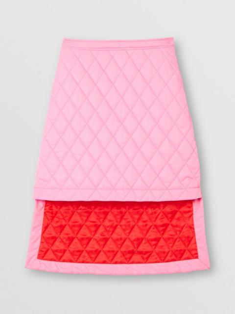 Asymmetric Diamond Quilted Skirt