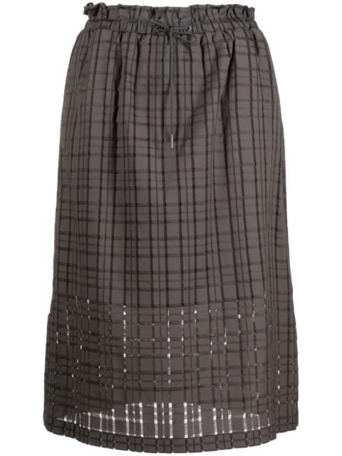 checked drawstring skirt